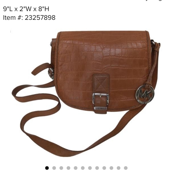 Michael Kors Leather Crocodile Print Saddle Bag - Picture 16 of 16